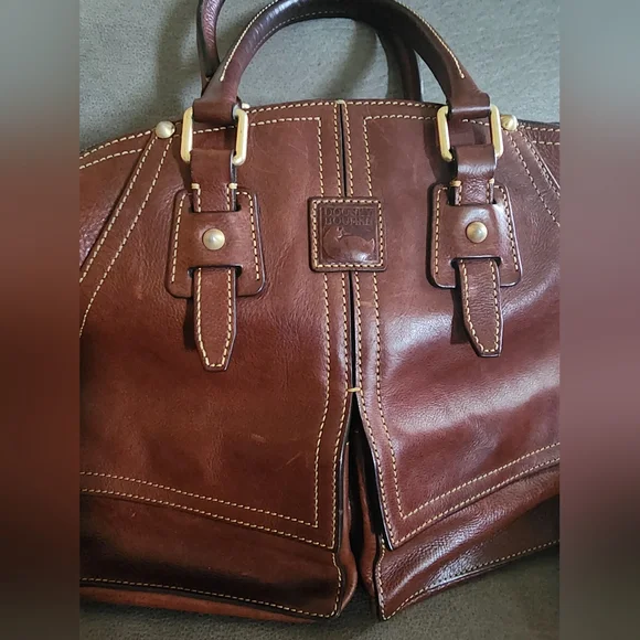 Dooney & Bourke Brown Leather Satchel - Picture 5 of 9